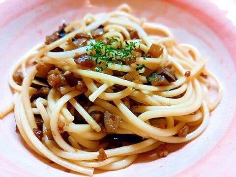 茄子とミンチの炒め素麺